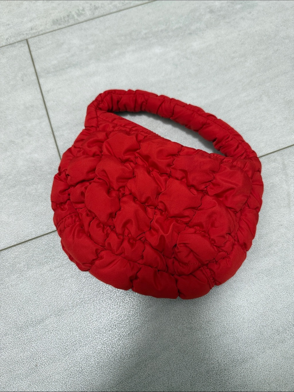 COS Red Quilted Puff Mini Bag